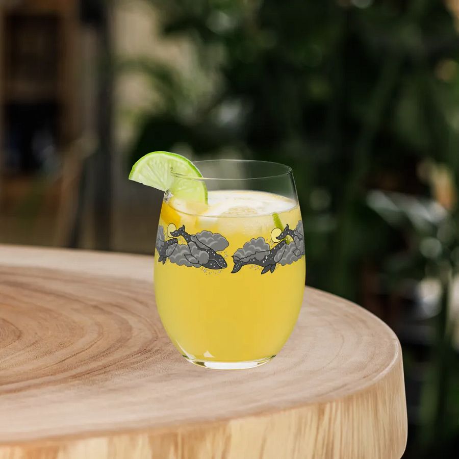 starry gray whale night sky stemless wine glass product image (12)