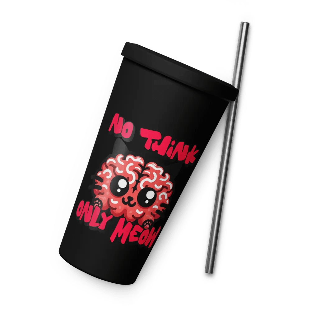 No think only MEOW insulated tumbler product image (8)