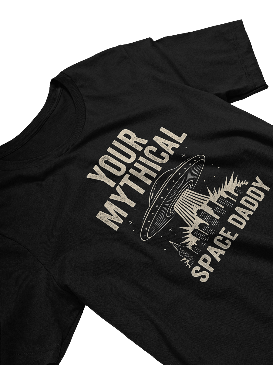 Women's Your Mythical Space Daddy T-Shirt – Dark Sci-Fi Cityscape Graphic Tee | Funny Sarcastic Alien Humor Shirt product image (3)