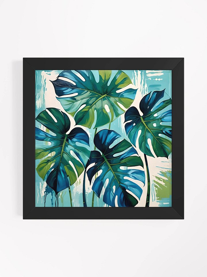 Blue Tropical Monstera Abstract Leaves product image (1)