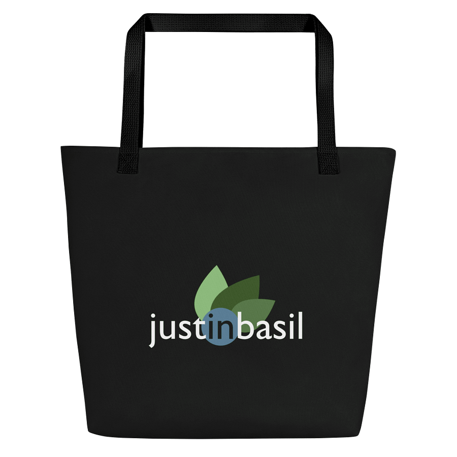 JustInBasil Large Tote Bag product image (1)