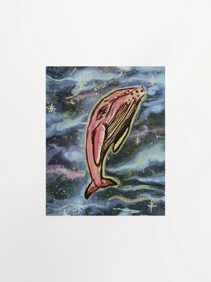 Humpback Whale IN SPACE! - Gouache Art Print (PRINT ONLY) product image (2)