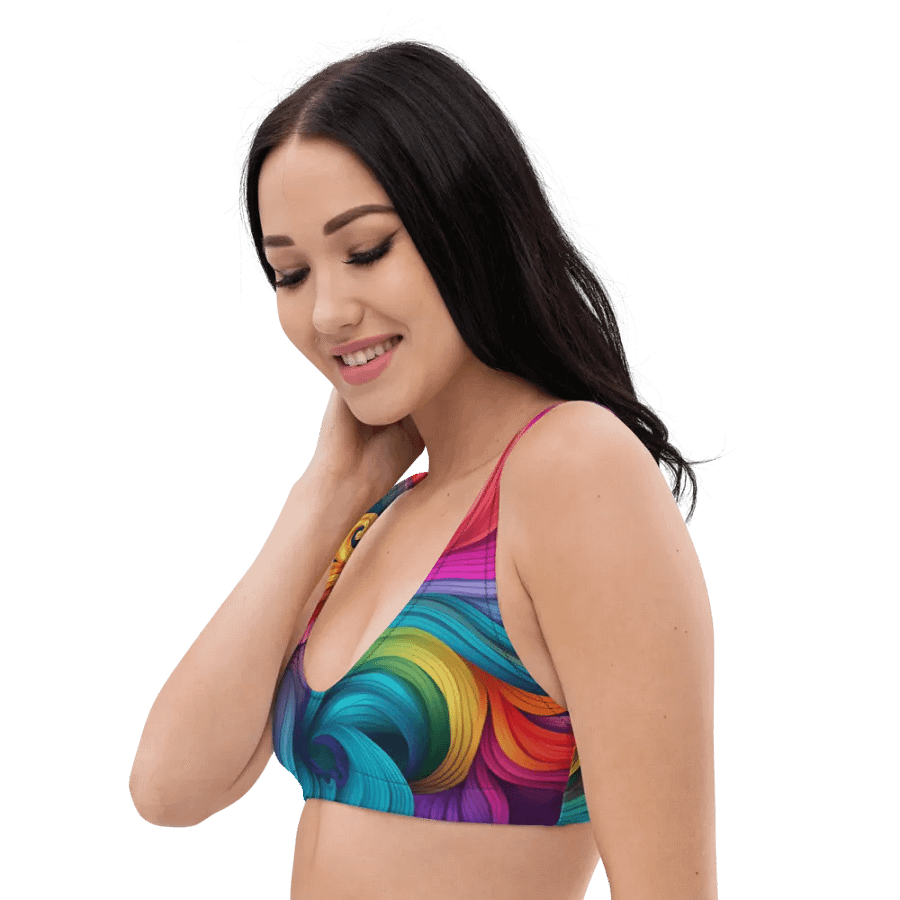 Vibrant Rainbow Swirl Bikini Top product image (4)