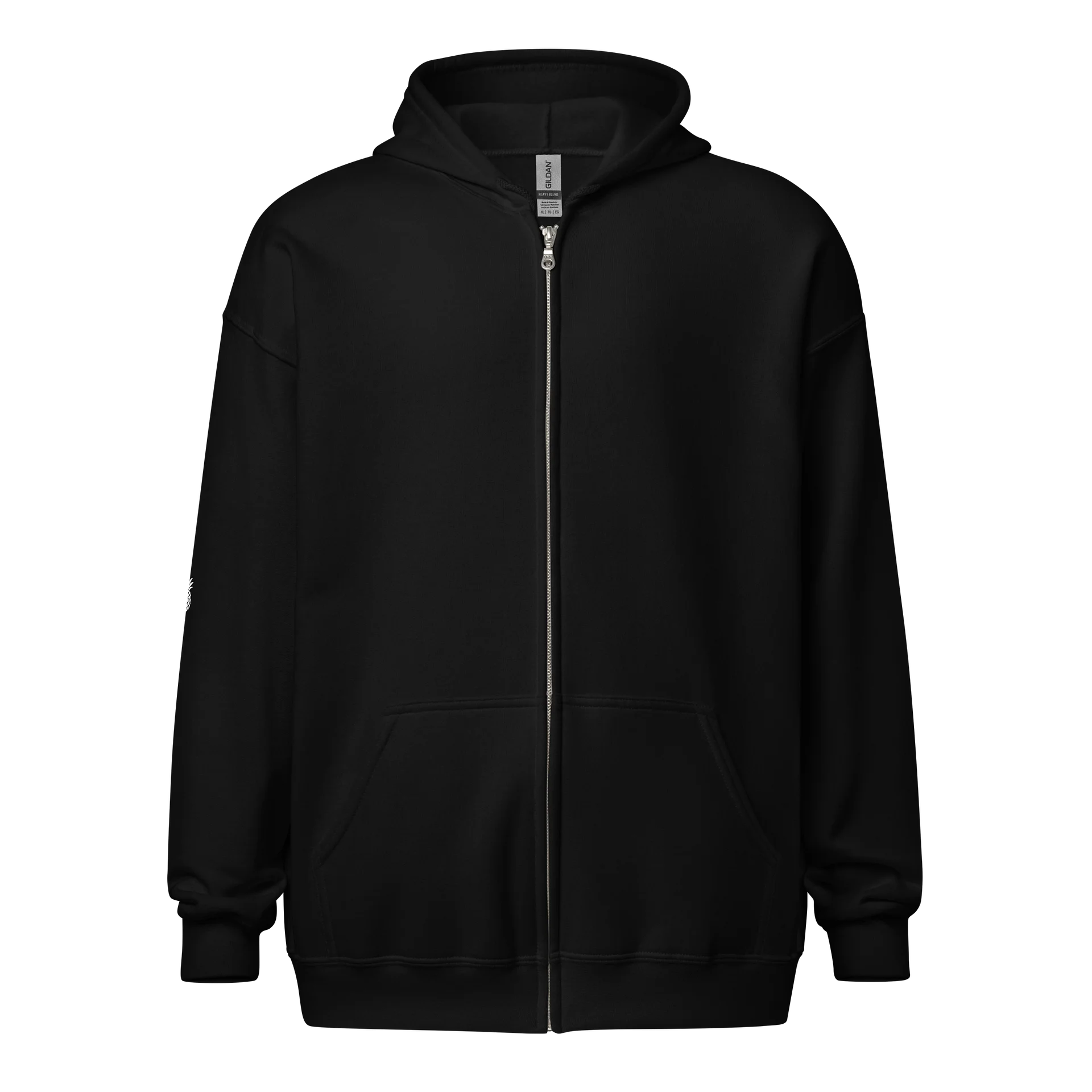 Lucky Pineapple® Black Plush Fleece Minimalist Sleeve Unisex Zip Hoodie product image (1)