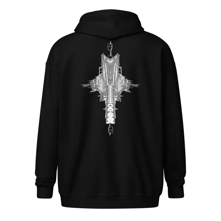 Black Foss double tug Zip Hoodie product image (1)