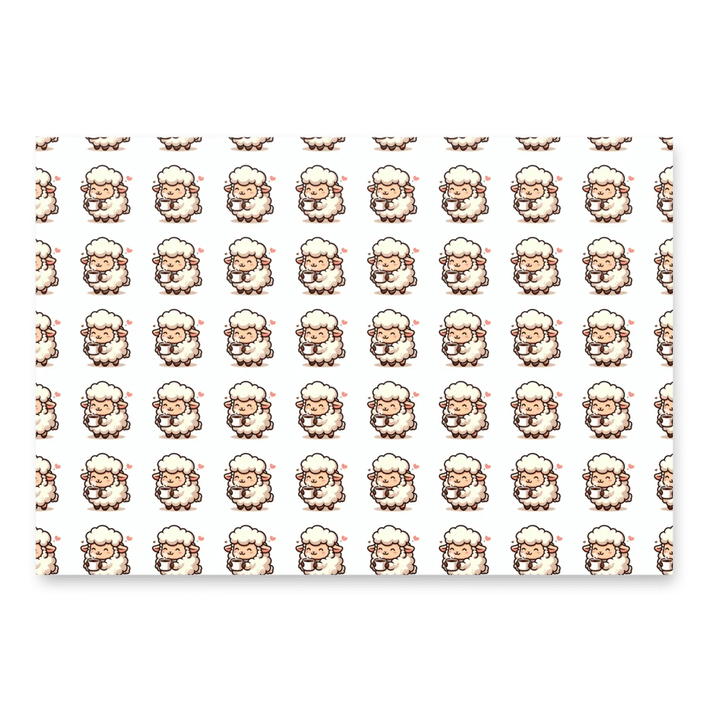 Cute Sheep with Mug Wrapping Paper product image (3)