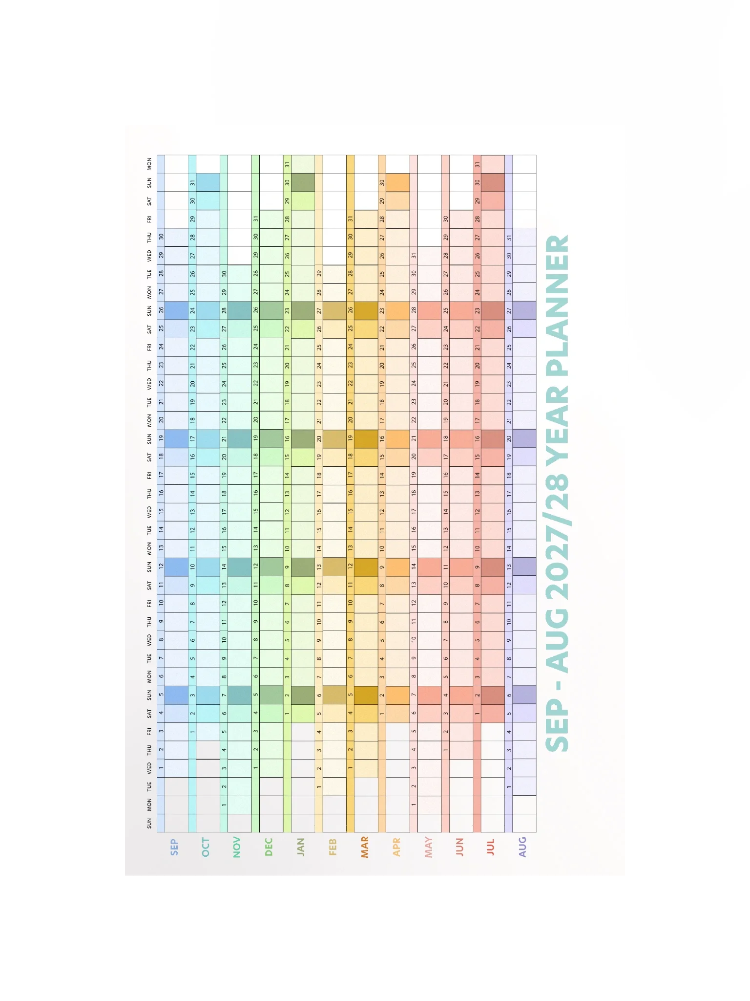 Sep-Aug 2027/28 ChromaView Whole Year Planner product image (5)