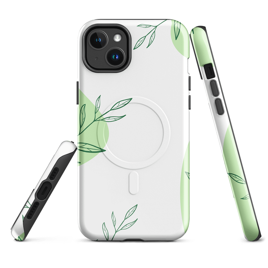 Stylish Tough iPhone Magnetic Cases with Leaf Design, iPhone Protection Cases, Greenery iPhone Covers, Eco-Friendly MagSafe® iPhone® Tough Case, iPhone 14, iPhone 15, iPhone 16, Pro, Pro Max, Plus.. product image (1)
