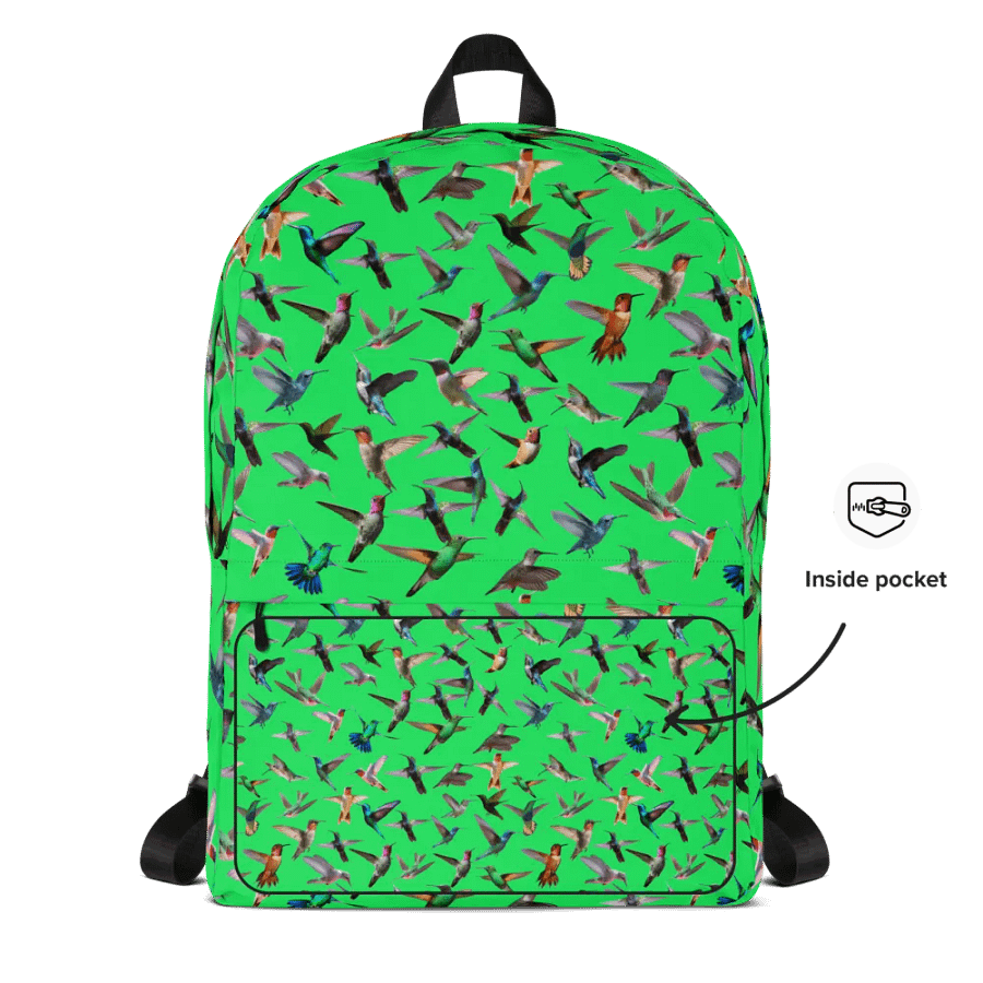vibrant green hummingbird Backpack for the young at heart product image (10)