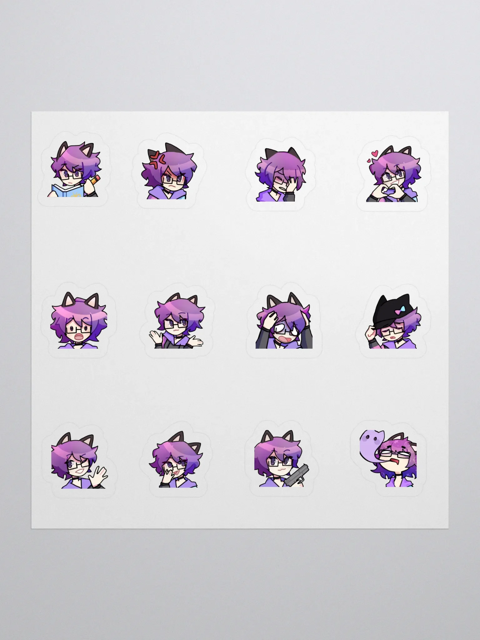 KosmicKitsune Emote Sticker Sheet product image (1)