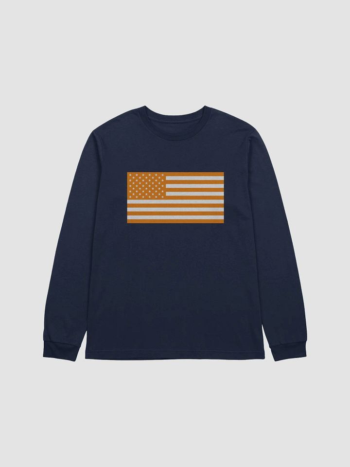 Orange American Flag Long Sleeve Tee product image (1)