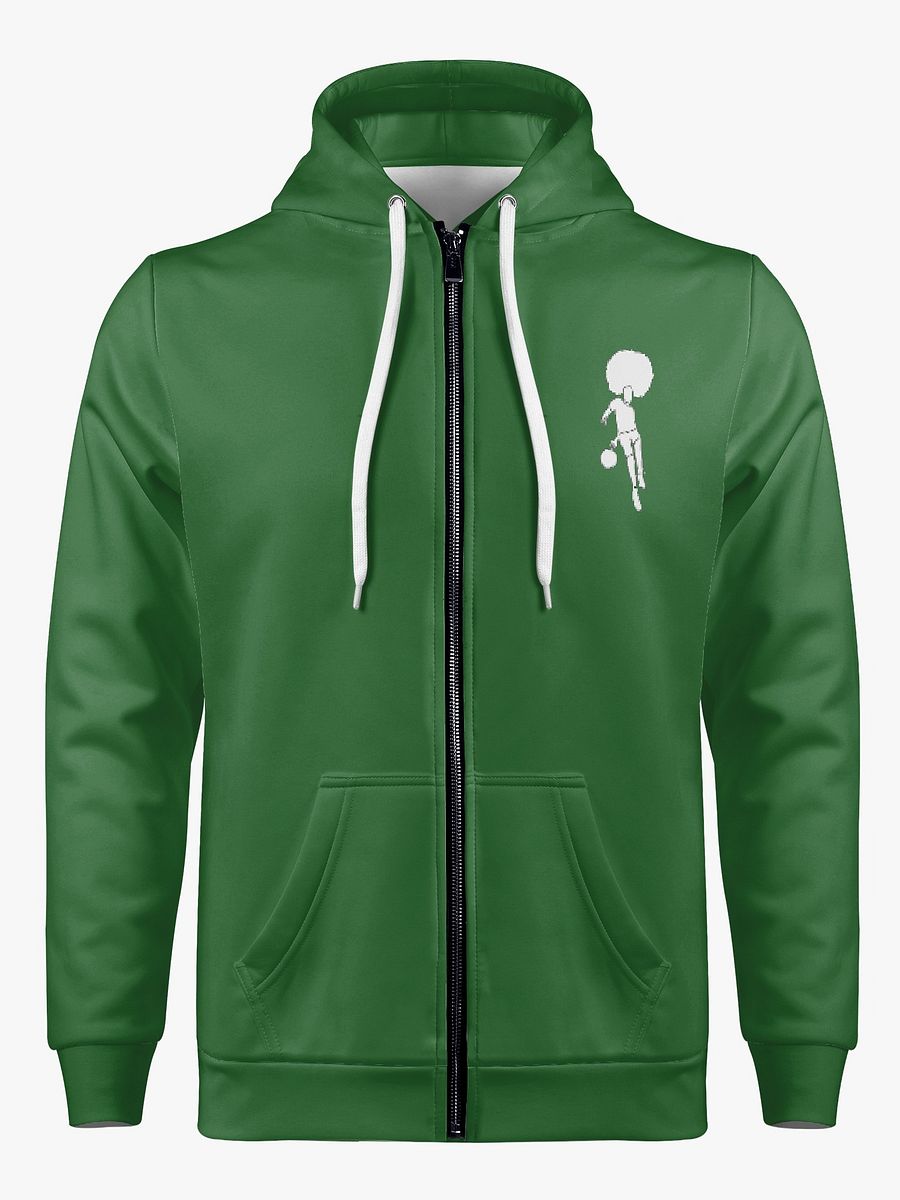 Dark green hoodie (synthetic, polyester) product image (1)