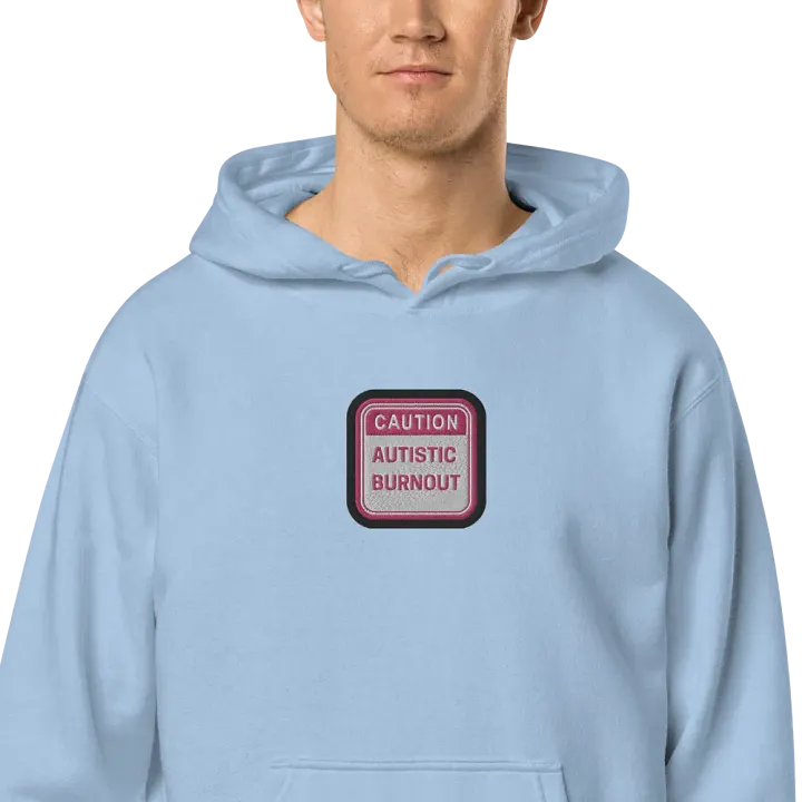 CAUTION: ASD BURNOUT embroidered pigment hoodie (pink bubble design) product image (2)
