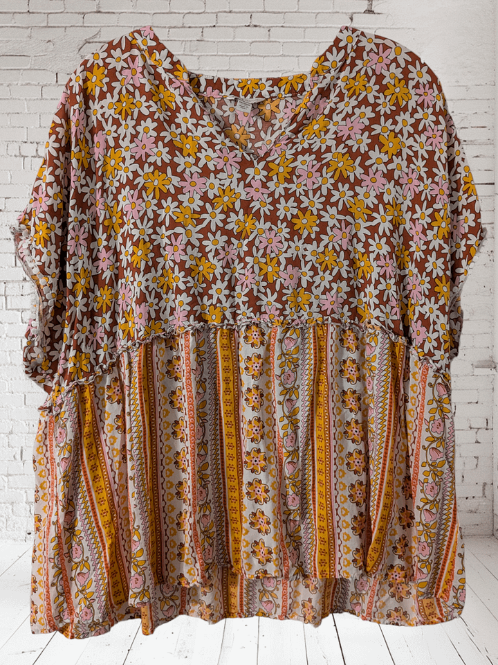 2X Retro Daisies Short Sleeve Top product image (1)