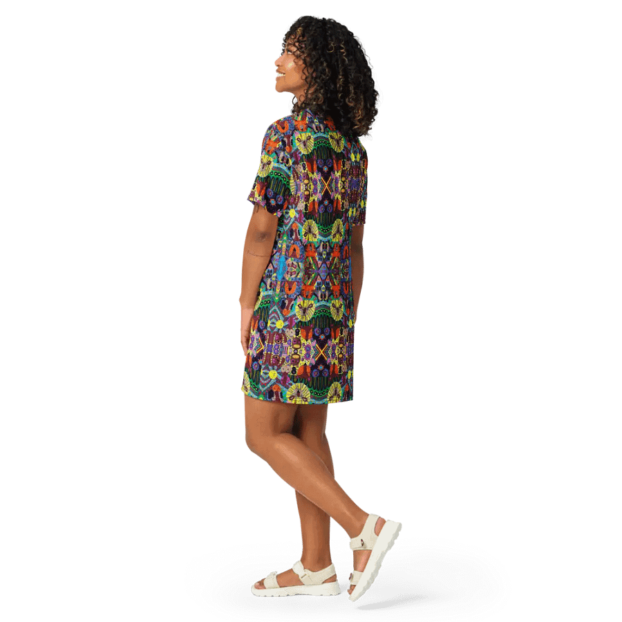 Abstract Doodle Art Animals Ladies T Shirt Dress product image (12)