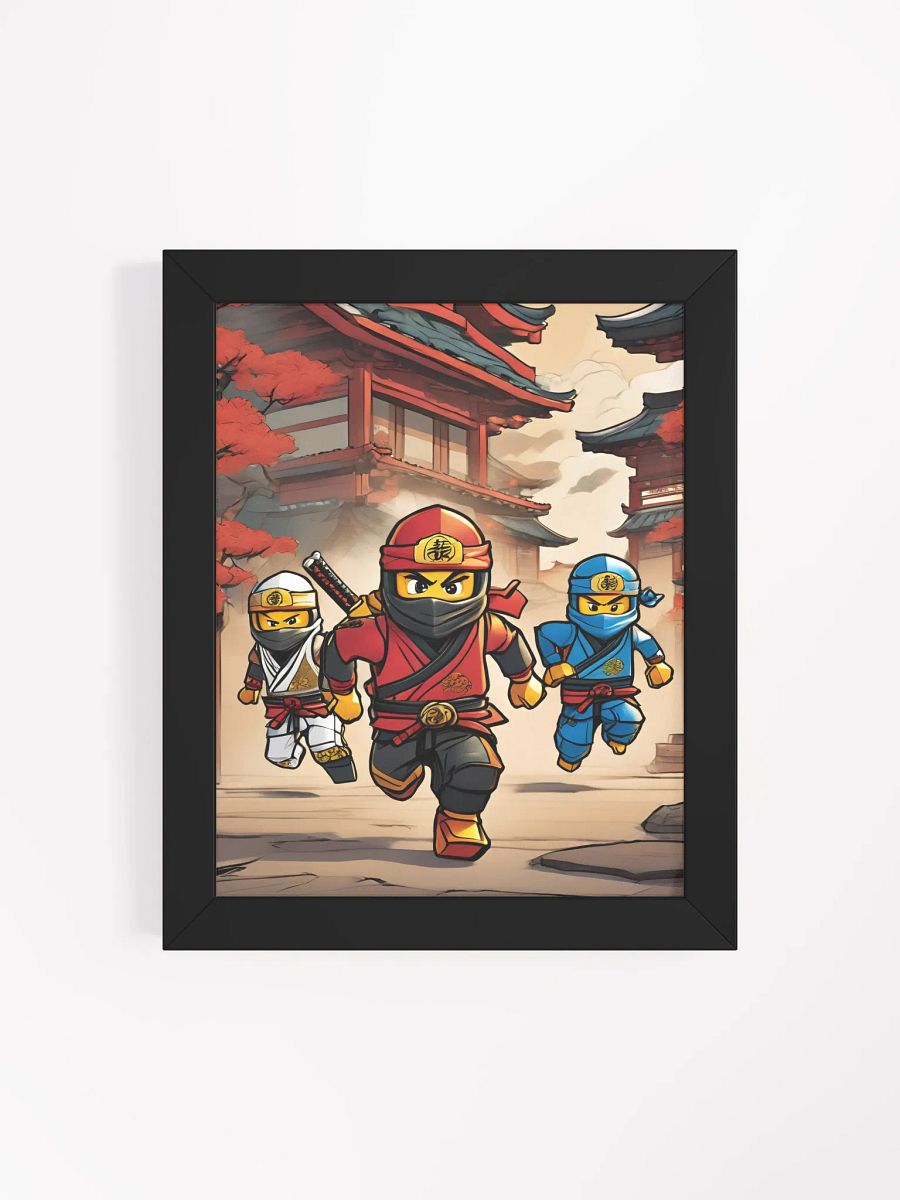 Framed Poster - Ninja Trio Running wall art for Boys Room - Ninja Poster - Ninjago inspired Wall Decoration for Boys product image (4)
