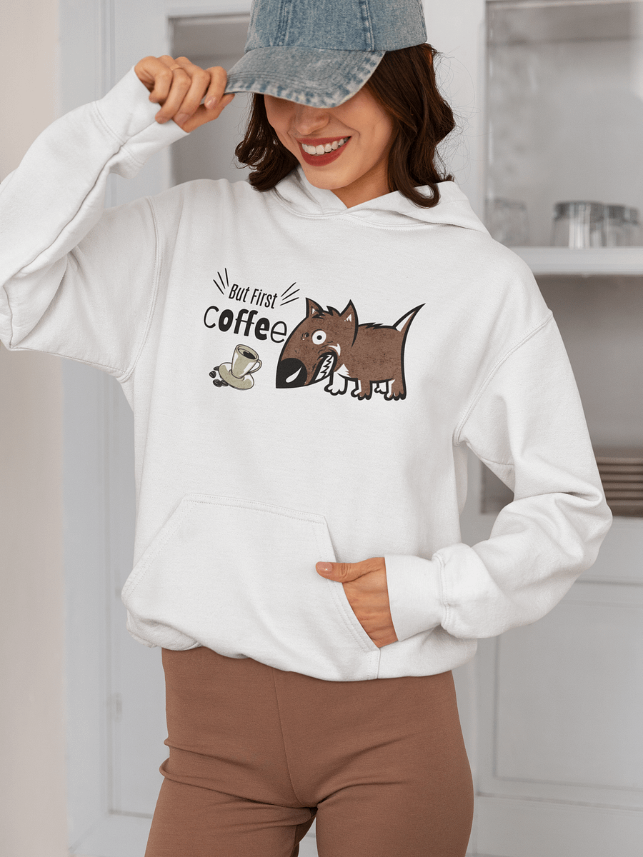 Bella+Canvas Supersoft Hoodie-Nervous Pup Needs Coffee product image (2)
