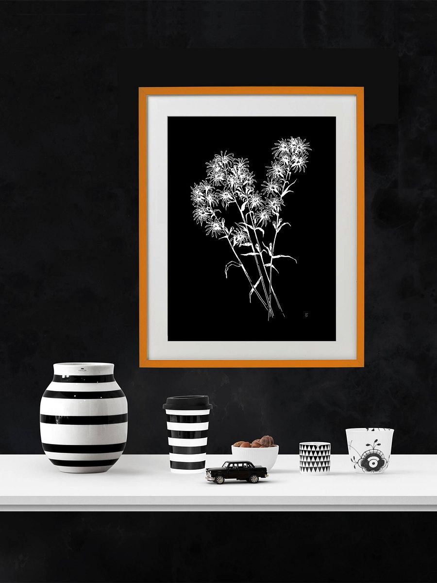 Spiky Blossom Delight Poster - Bouquet Flowers Dark product image (5)