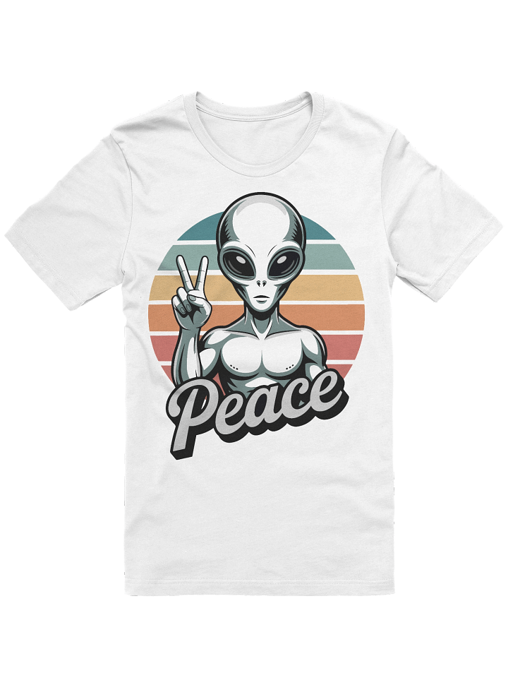 Trendy T-Shirt with a Cute Alien and Peace Gesture product image (1)