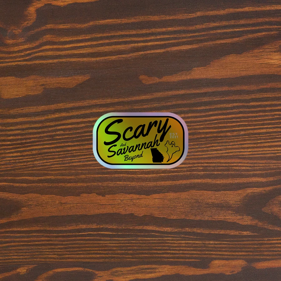 Scary Savannah Shield Logo Holographic Sticker product image (5)