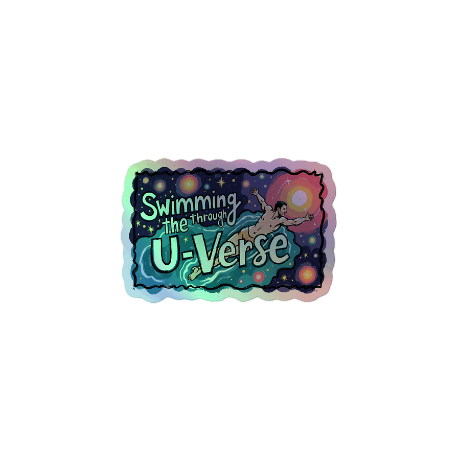 Stellar Journey: Swimming the U-Verse Holographic Sticker product image (1)