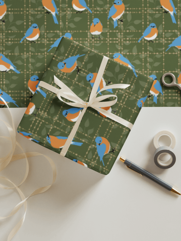 Bluebird Wrapping Paper Set 2 in Green product image (1)