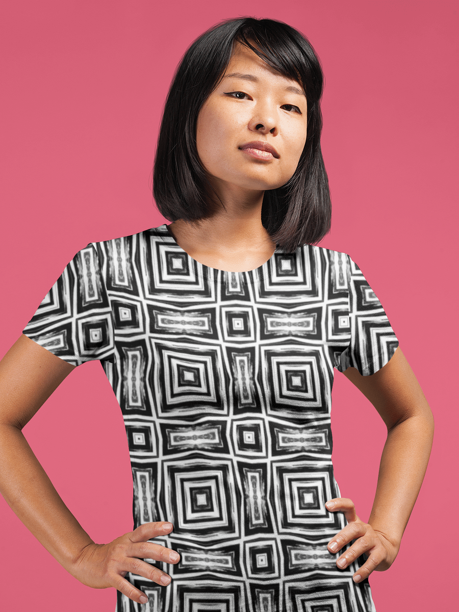 Abstract Monochrome Repeating Pattern Women's T Shirt product image (3)