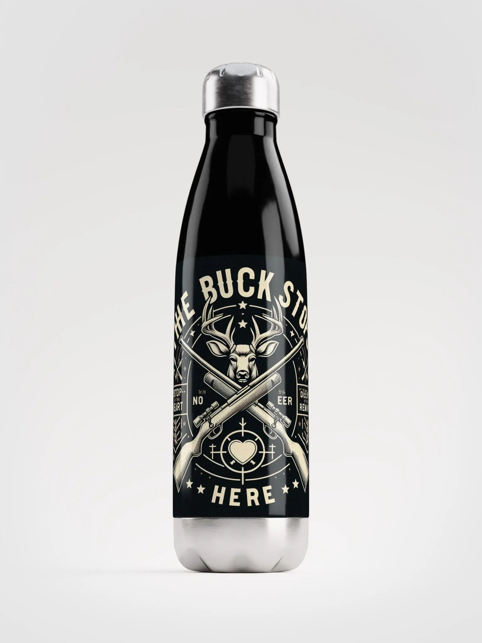Vintage Deer Head Stainless Steel Water Bottle product image (1)