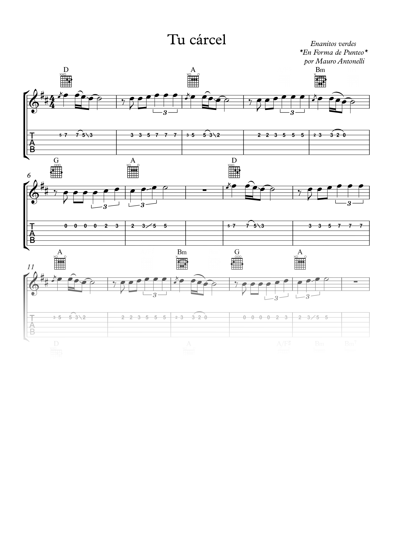 Tu cárcel- Partitura + Tab + Acordes + Pista product image (1)