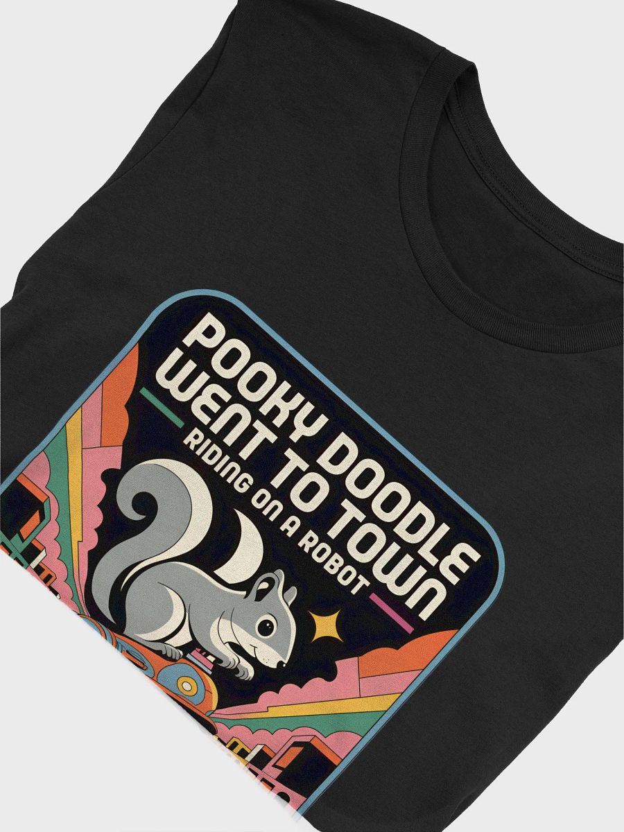 Super Soft and Flattering Tee: Pooky Doodle Went to Town, Riding on a Robot product image (5)