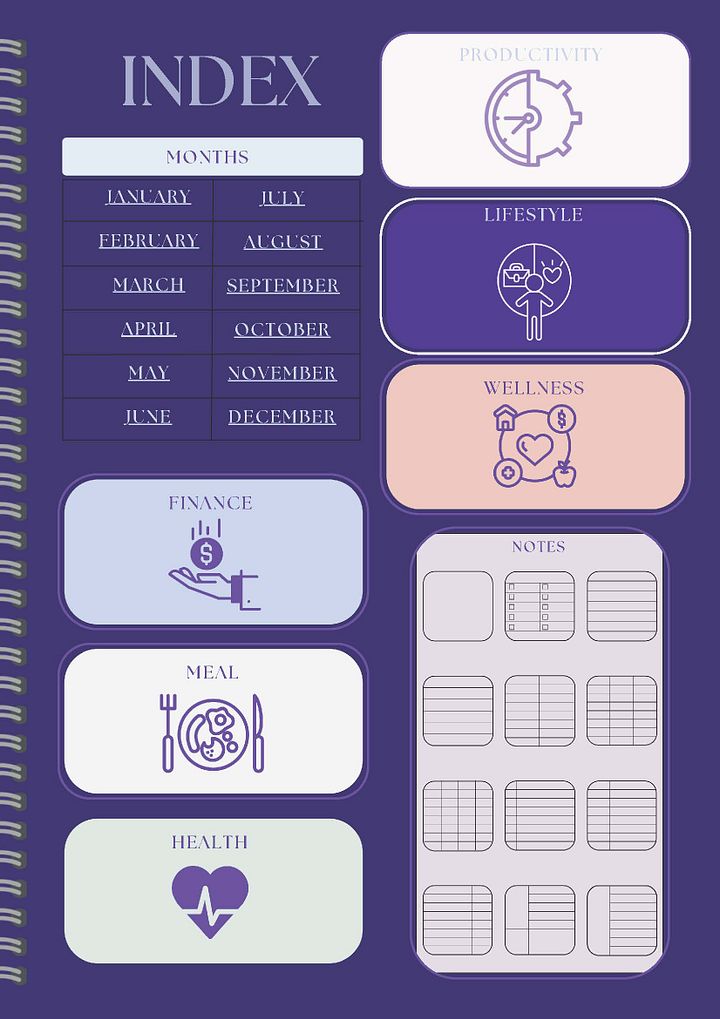 Detailed Undated Planner - Abstract Purple Marble product image (2)