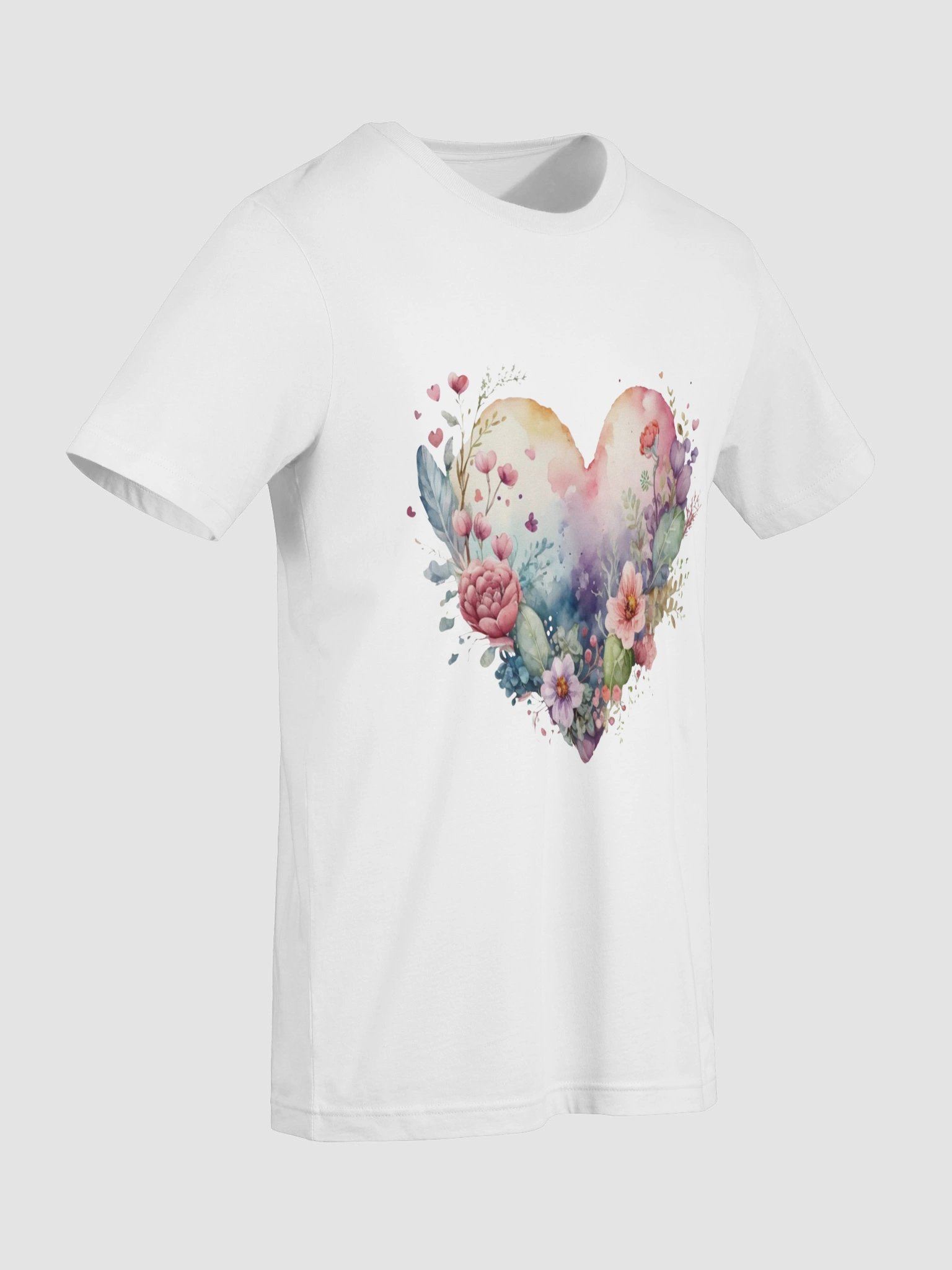 Floral Heart Watercolor T-Shirt product image (5)