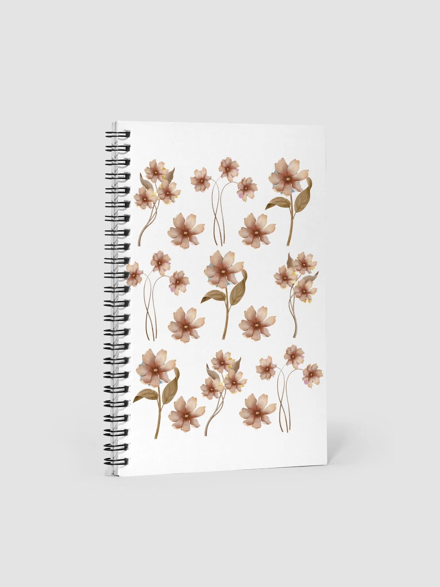Brown Flowers - Floral Design Spiral Notebook product image (1)