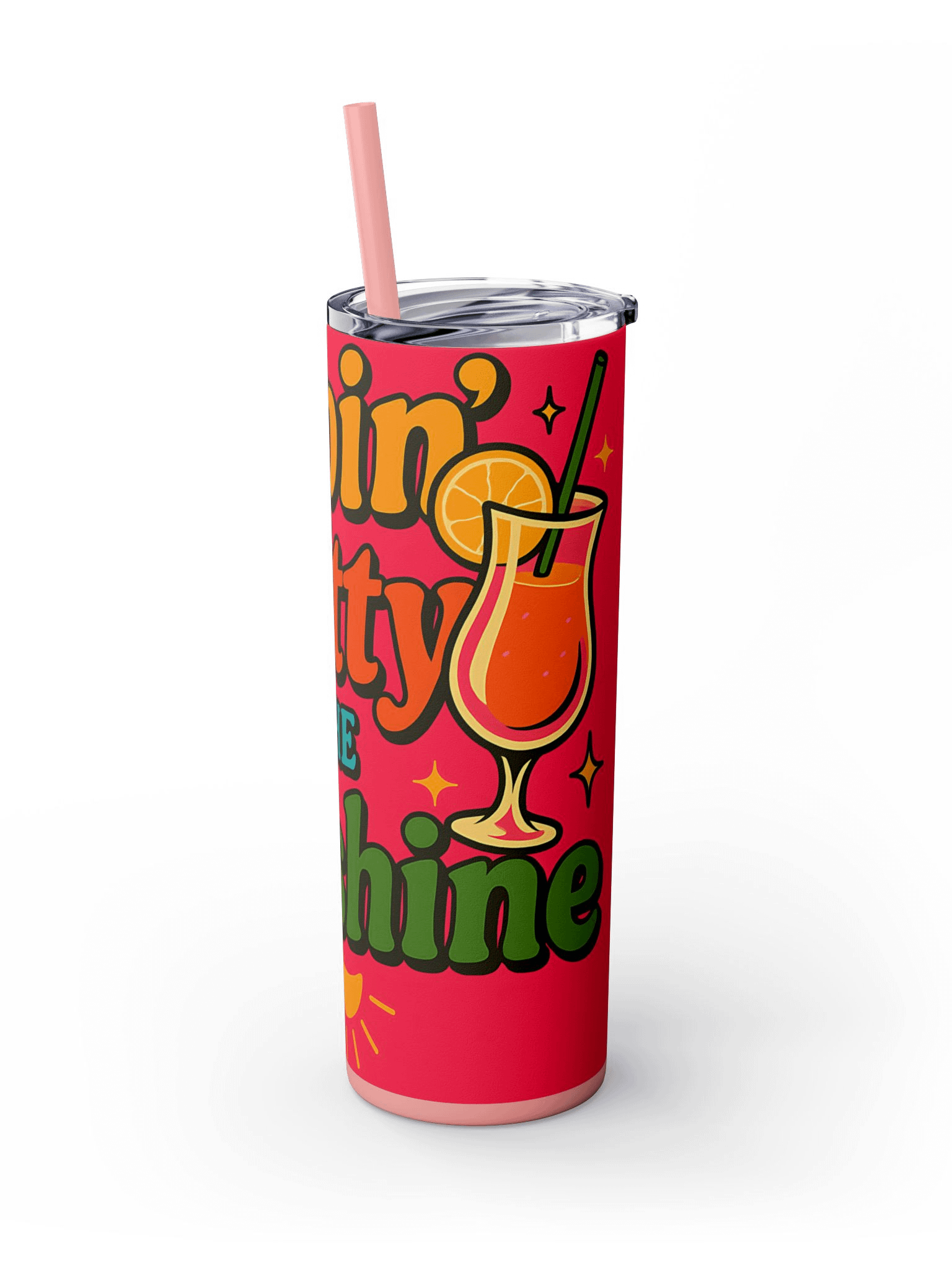 Sippin’ Pretty in the Sunshine Tumbler Wrap Bright Summer Drink PNG Sublimation Design product image (5)