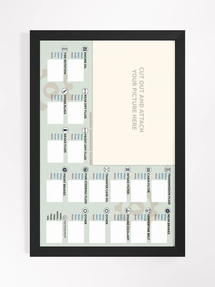 Universal Maintenance Tracker - Framed product image (2)