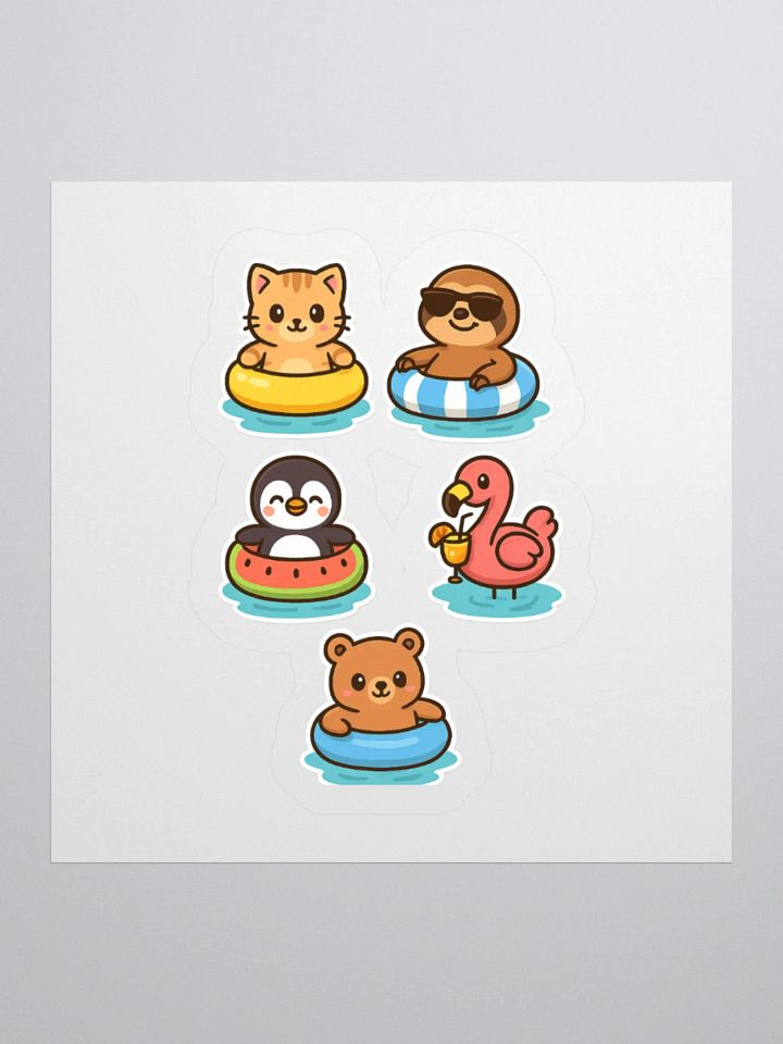 Animal Pool Party Sticker Set product image (1)
