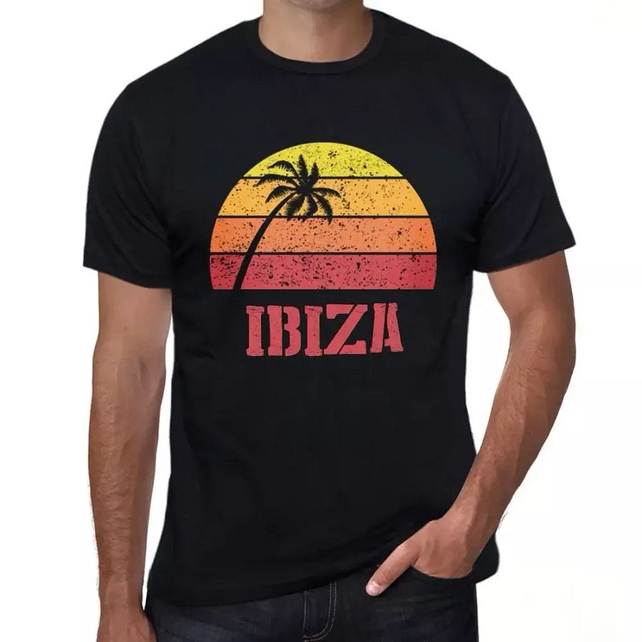 Men's Graphic T-Shirt Palm, Beach, Sunset In Ibiza Eco-Friendly Limited Edition product image (3)