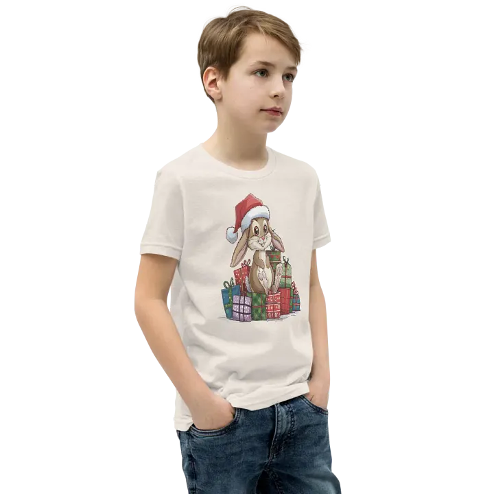 Santa Bunny Youth Short Sleeve T-Shirt product image (2)