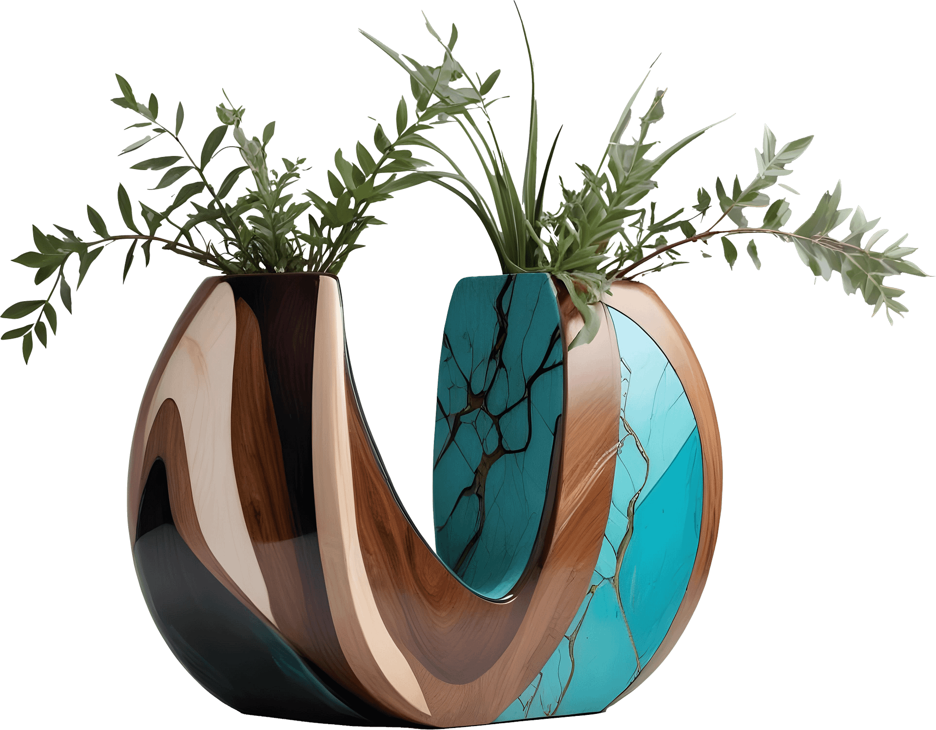 Song of the Waves – Art Deco Vase Arrangement PNG product image (1)