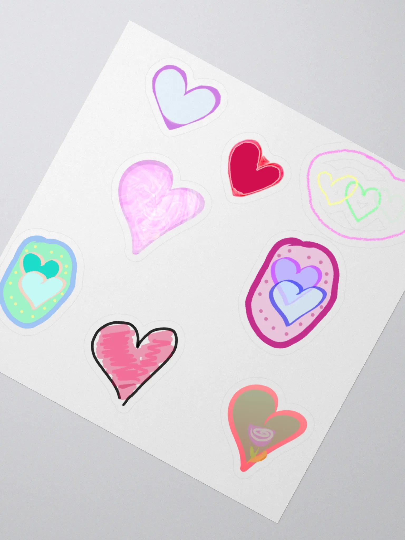 Kiss Cut Stickers with heart designs product image (2)