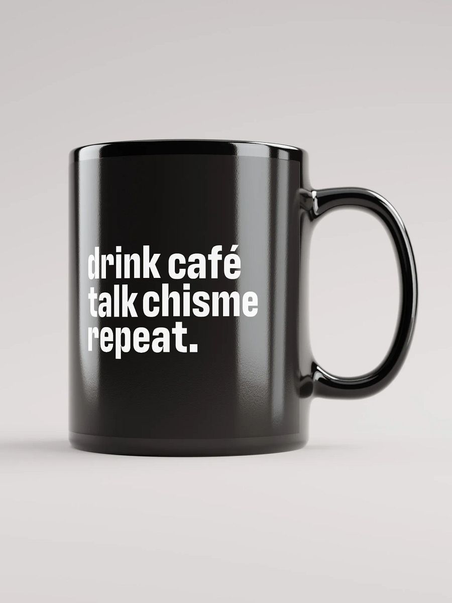 Drink café talk chisme Black Mug product image (1)