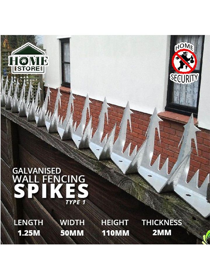 Home Store Security Wall Fencing Spikes Type 1 – Stainless Steel / Galvanized (1.25M) product image (1)