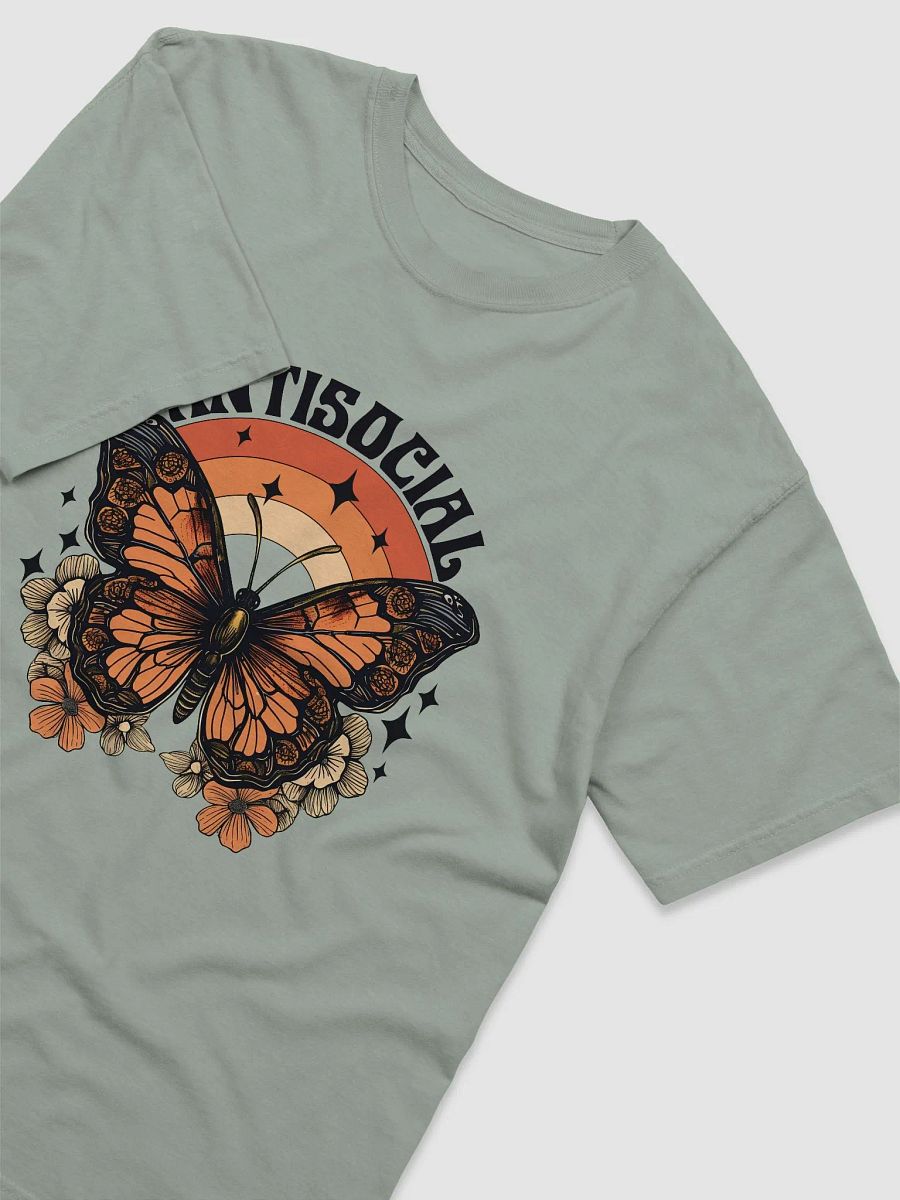 Antisocial Butterfly Vintage-Style T-Shirt | Cute Retro-Style Butterfly and Flowers T-Shirt for Introverts product image (3)