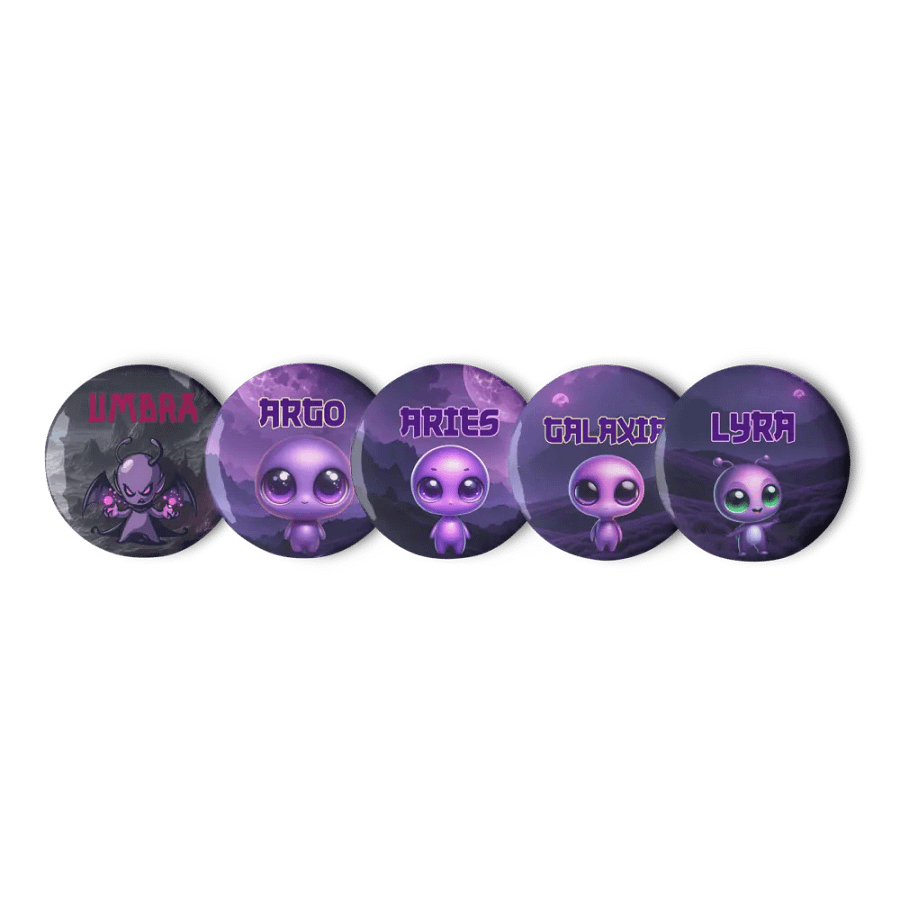 The Shadows & The Shadow Sprites #2 (The Shadow Galaxy) Set of Pin Buttons product image (1)