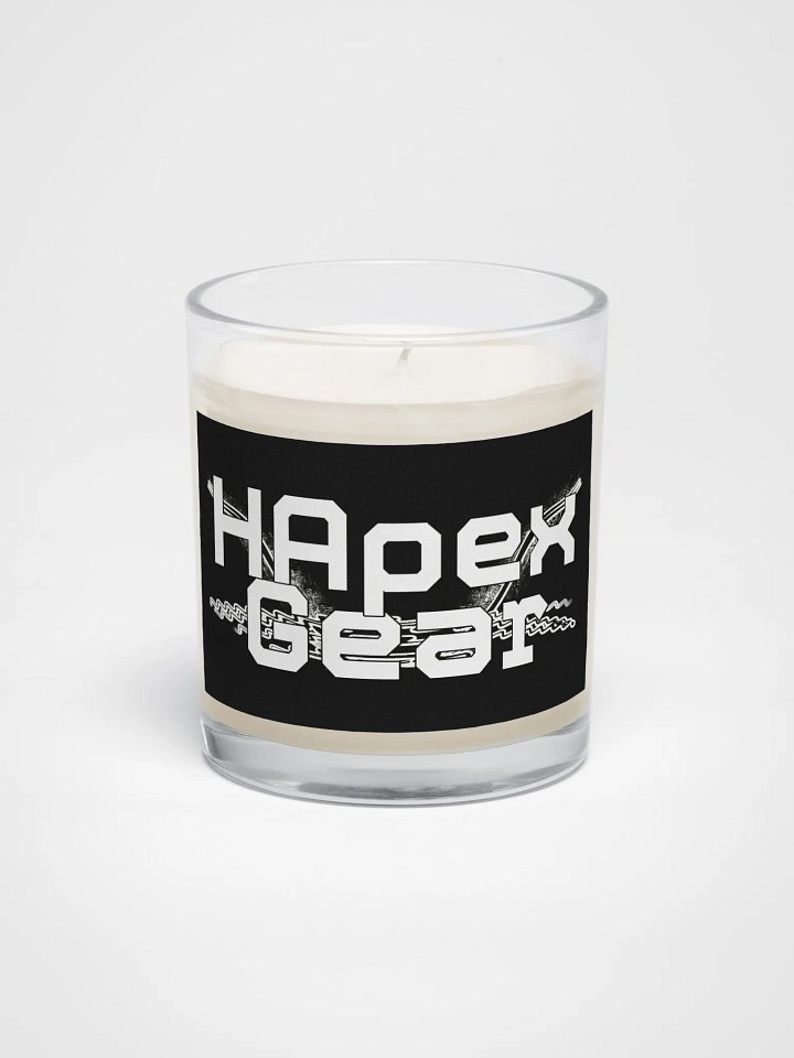 Soy Wax Candle In A Clear Glass Jar - White HApex Gear Black Logo product image (1)