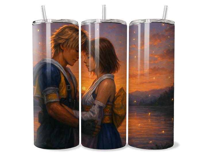 Final Fantasy X – Tidus and Yuna Sunset Embrace 20oz Stainless Steel Tumbler product image (1)