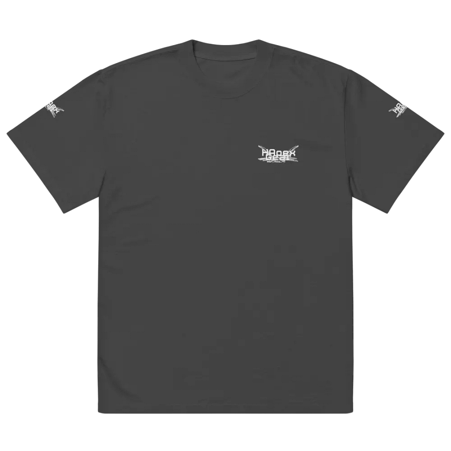 White HApex Gear Black Logo Premium Oversized Faded T-Shirt product image (3)