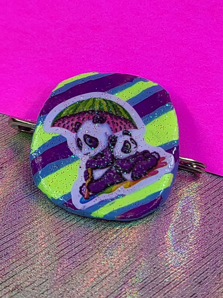 Panda Lisa Frank Bottle Cap Pin product image (2)