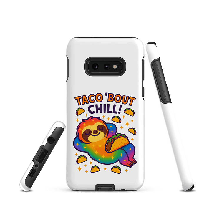 Taco ’Bout Chill – Funny Sloth Samsung Case | Taco Lover Tough Phone Case – Sloths Having Snacks Collection product image (1)