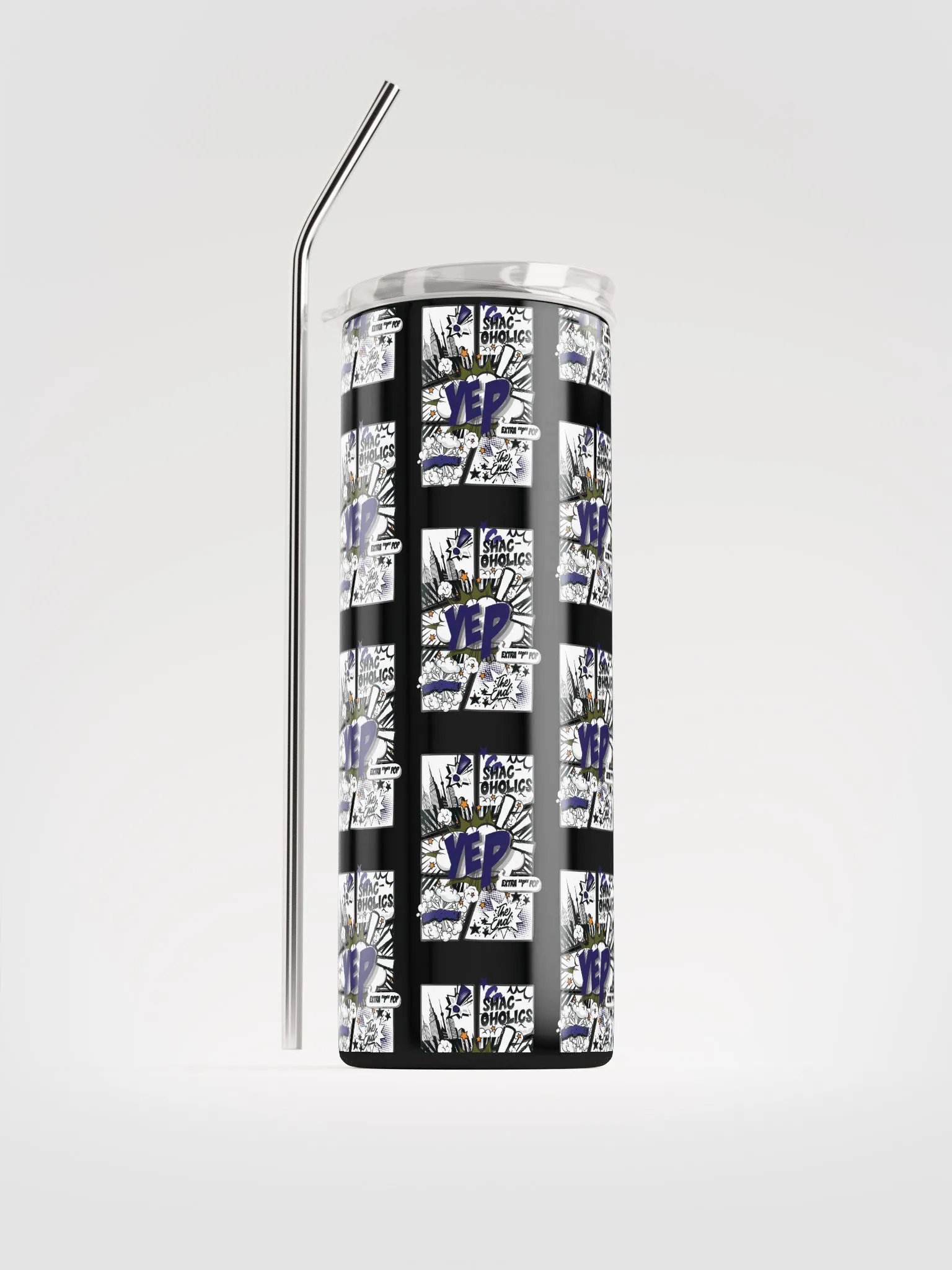 Shac-oholics Comic Blast Tumbler - Dark Blue 
